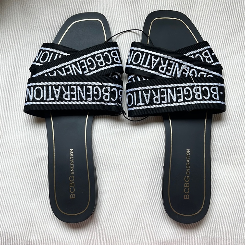 Two pair BCBG 8.5 Wide Sandals